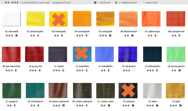 21x500ml Set Colours Acrylfarben