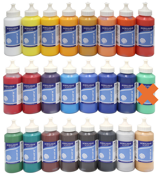 23x500ml Set Colours Acrylfarben