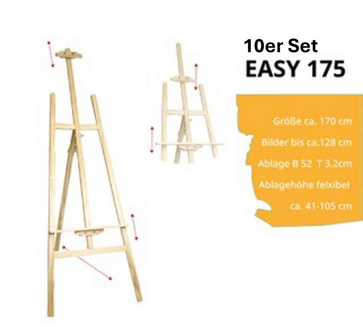 Holzstaffelei EASY 10er Set